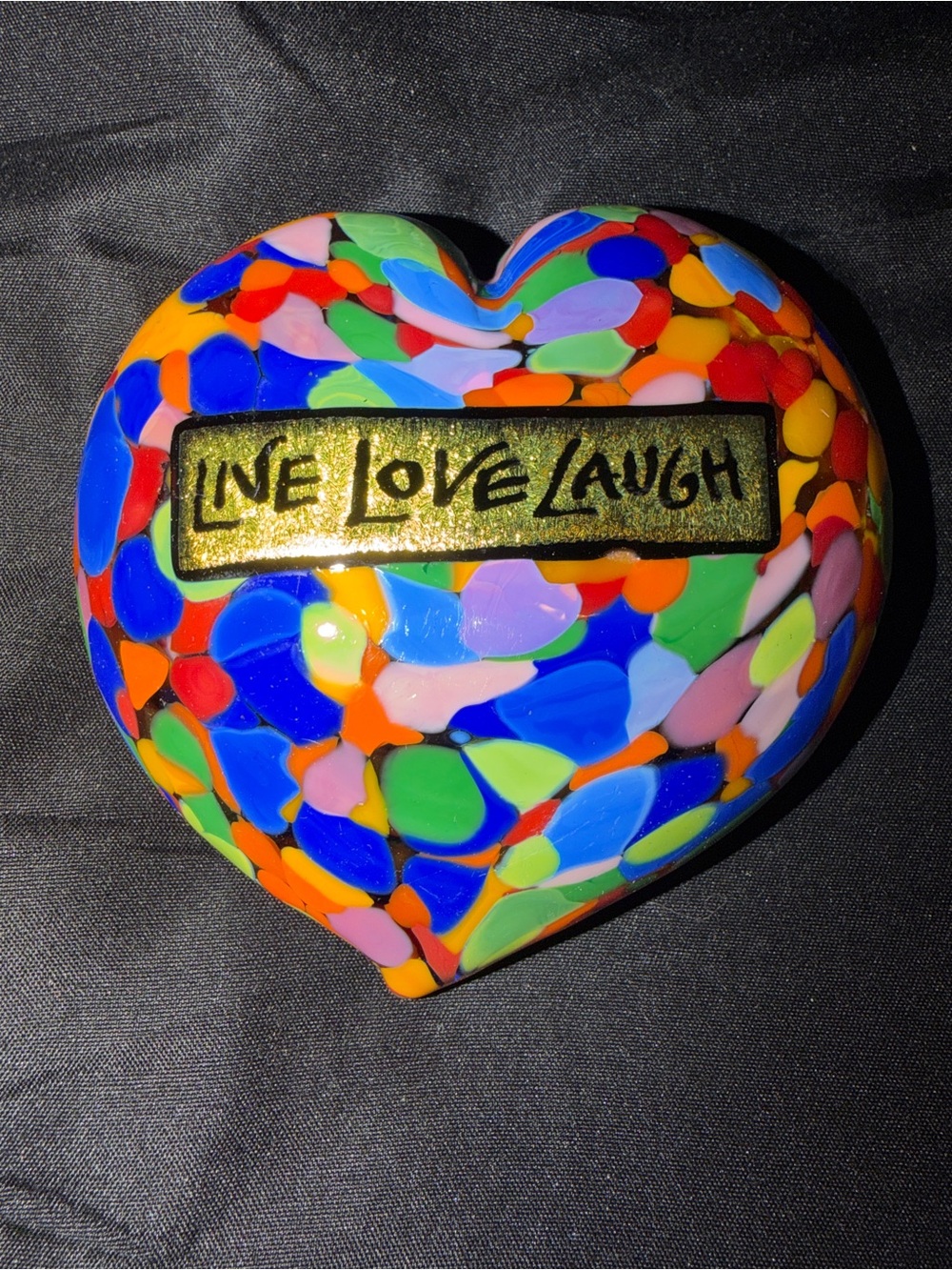 Live Love Laugh Multicolor Heart Decorative Art Piece